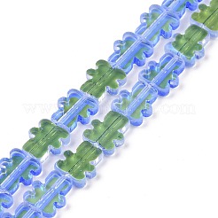 透明電気メッキガラスビーズ連売り  ABカラーメッキ  クマ  藤紫色  9~9.5x8x2.5mm  穴：0.7mm  約45個/連  16.46インチ（41.8cm）&nbsp;GLAA-F122-05A