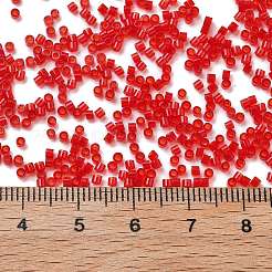 透明な色のガラスシードビーズ  シリンダー  クリムゾン  1.6x1.3mm  穴：0.8mm  約60000個/ポンド&nbsp;SEED-H003-07B