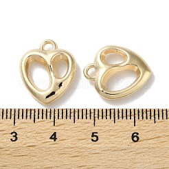 CCBプラスチックペンダント  ハートチャーム  ゴールドカラー  17.5x14.5x4mm  穴：1.6mm&nbsp;CCB-C001-05G