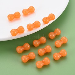 模造ゼリーアクリルビーズ  骨の形  ダークオレンジ  9x17.5x8.5mm  穴：1.8mm  約600個/500g&nbsp;MACR-S373-96-E05