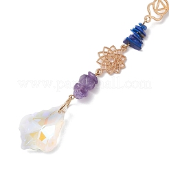 Chakra Natural & Synthetic Gemstone Chip Hanging Suncatchers&nbsp;HJEW-JM02361