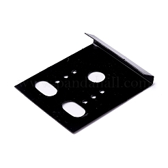 プラスチックジュエリーディスプレイカード  吊り下げイヤリングディスプレイ用  長方形  ブラック  36x30x7mm  穴：1.4mmと6mm  100sheets /バッグ&nbsp;DIY-K032-17C