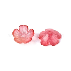 透明プラスチックビーズキャップ  5  - 花びらの花  ツートン  クリムゾン  10.5x10.5x4mm  穴：1.6mm  約3846個/500g&nbsp;KY-Q005-02A-07