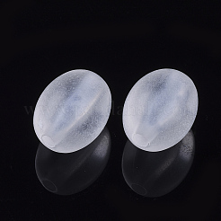 透明なアクリルビーズ  艶消し  オーバル  ホワイトスモーク  13.5x11mm  穴：2mm  約520個/500g&nbsp;TACR-S134-014