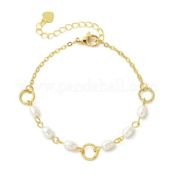 Natural Cultured Freshwater Pearl Beads Link Bracelets&nbsp;BJEW-JB14043