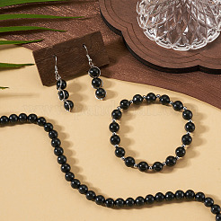 1 Strand Natural Shungite Beads Strands&nbsp;G-TA0003-34C