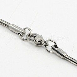 変色しない304ステンレススチールのスネークチェーンネックレス  カニカン付き  ステンレス鋼色  19.6インチ（50cm）  2mm&nbsp;NJEW-F027-16-2mm-B