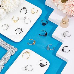 27Pcs 9 Style 304 Stainless Steel Open Cuff Rings Components&nbsp;STAS-DC0015-41