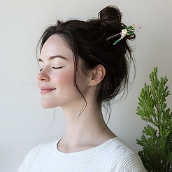 3個 3スタイルガラスヘアスティック  女性の女の子のためのヘアアクセサリー  花  ミックスカラー  180mm  1個/スタイル&nbsp;MRMJ-DJ0001-13A