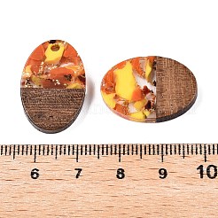 Transparent Resin and Walnut Wood Pendants&nbsp;RESI-T057-04M