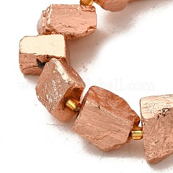 電気メッキの天然パイライトビーズ連売り  ナゲット  シードビーズで  ローズゴールドメッキ  13~20x11~16x11~15mm  穴：1.6mm  約10個/連  7.48~7.87''（19~20センチメートル）&nbsp;G-F800-A03