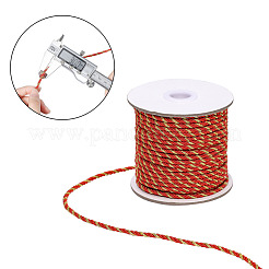 チロリアンテープ  ミラノコード/ツイストコード  3プライ  レッド  3mm  約35m /ロール&nbsp;OCOR-WH0032-12