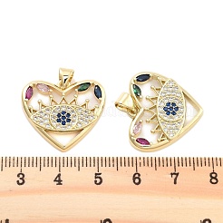 Brass Pave Cubic Zirconia Pendants&nbsp;KK-U009-04A-G