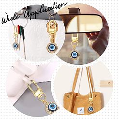 2Pcs 304 Stainless Steel Rhinestone & Resin Pendants Keychain&nbsp;HJEW-OC0001-13
