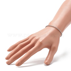 変色しにくい304ステンレススチールのローロチェーンブレスレット  ステンレス鋼色  7-1/2インチ（19cm）&nbsp;BJEW-JB06447-01