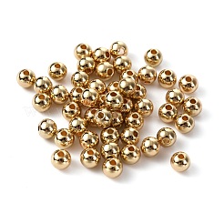 真鍮ビーズ  長持ちメッキ  ラウンド  18KGP本金メッキ  6x5.5mm  穴：1.5mm  50個/袋&nbsp;KK-WH0051-28C
