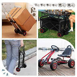 90個6スタイルの鉄製バッグバックル  フラットラウンド  プラチナ  15~20x7.5~9.5mm  6.5~13mm内径  15個/スタイル&nbsp;IFIN-FG0001-06
