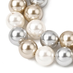 Baking Paint Pearlized Glass Pearl Round Bead Strands&nbsp;PEAR-H019-02C-12