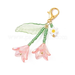 Glass Seed & Transparent Acrylic Beaded Pendant Decorations&nbsp;HJEW-MZ00406