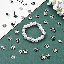 100Pcs 10 Styles Tibetan Style Alloy Bead Caps&nbsp;FIND-CJ0005-67