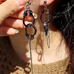 Handcuffs Alloy Curb Chain Dangle Stud Earrings&nbsp;FS-WG10D04-01