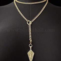 Adjustable 316L Surgical Stainless Steel Arrowhead Pendant Twisted Chain Lariat Necklaces for Women&nbsp;WG9FF87-02