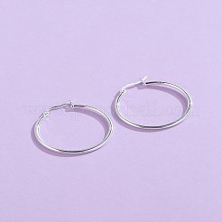 925スターリングシルバーフープピアス  リング  銀  60x2mm&nbsp;EJEW-BB43792-60MM