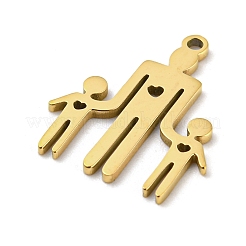 母の日 201 ステンレススチールペンダント  家族のチャーム  ゴールドカラー  17.5x14x1mm  穴：1.2mm  5個/袋&nbsp;STAS-H188-01E-G