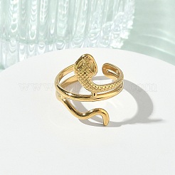 304 Stainless Steel Cuff Open Rings for Women&nbsp;RJEW-L341-01B-G