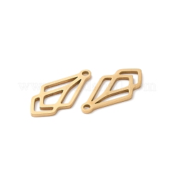 ステンレスペンダント201個  レーザー切断  中空  リーフチャーム  ゴールドカラー  20x10x1mm  穴：1.6mm&nbsp;STAS-I199-A06-G