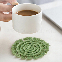 Bohemia Handmade Woven Cotton Coaster&nbsp;AJEW-WH20020-294E