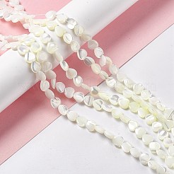 天然トロチッドシェル/トロカスシェルビーズ連売り  ハート  貝殻色  7.5~8x7.5x3mm  穴：0.6mm  約49個/連  15.08~15.16（38.3~38.5センチメートル）&nbsp;SHEL-F003-09