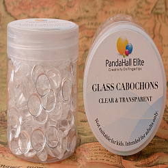 10mm Flat Back Cleared Glass Cabochons Transparent Dome Tile Jewelry Making Supplies for Photo Craft&nbsp;GGLA-PH0001-03D-B