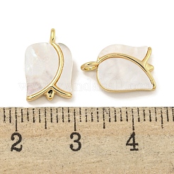 Brass Pave Sea Shell Rose Flower Charms&nbsp;KK-Q820-17G