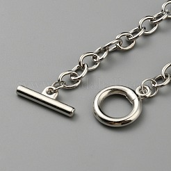 Alloy Cable Chain Bracelets with Toggle Clasps&nbsp;BJEW-WH0020-52P