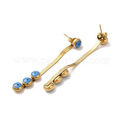 Ion Plating(IP) 304 Stainless Steel Chains Dangle Stud Earrings&nbsp;STAS-D089-02G