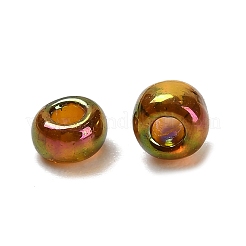 透明な色の虹8/0ガラスシードビーズ  ラウンド  ダークチソウ  3x2mm  穴：1mm  約45000個/ポンド&nbsp;SEED-H004-03B-03