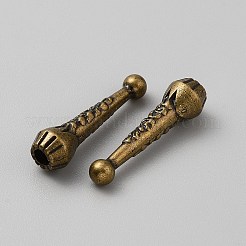 合金コードエンドパーツ  ボロタイエンドキャップ  コーン  アンティークブロンズ  32.5x9mm  穴：4mm&nbsp;FIND-WH0139-458AB