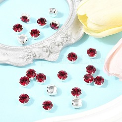 プレシオサ® マキシマ クリスタル 縫い付けカップ  チェコクリスタル  真鍮製爪付き台座付き  719 37 081 チャトン（丸）  銀  ルビー90110個  ss39（8.15~8.4mm）&nbsp;X-PRC-SS39-90110-S