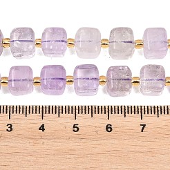 天然石アメジストビーズ連売り  キューブ  シードビーズで  8~8.5x8x7~8.5mm  穴：0.8mm  約39~40個/連  15.35~15.83''（39~40.2センチメートル）&nbsp;G-F832-A07-01A