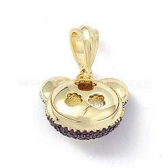Brass Micro Pave Cubic Zirconia Pendants&nbsp;KK-P224-09EB-02