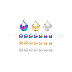 24Pcs 3 Colors 201 Stainless Steel Pendants Ion Plating(IP)&nbsp;STAS-DC0013-49