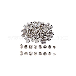 80個 8スタイル チベットスタイル ヨーロピアンビーズ  大穴ビーズ  アンティークシルバー  8~11.5x4.5~8.5mm  穴：4~6mm&nbsp;DIY-NB0012-43E