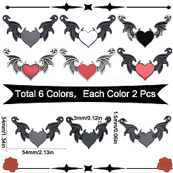 12Pcs 6 Styles Alloy Emanel Big Pendants&nbsp;FIND-SC0006-48