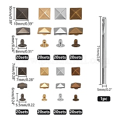 Brass with Iron Flat Square Rivets&nbsp;FIND-WR0011-68