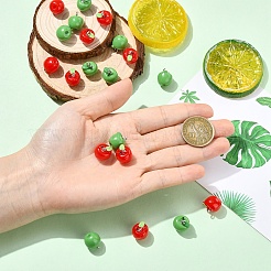 10Pcs Apple Resin Charms&nbsp;RESI-YW0005-26A