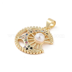 Brass Micro Pave Colorful Cubic Zirconia Pendants&nbsp;KK-E111-34D-G