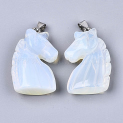 Carved Opalite Pendants&nbsp;G-N0327-002N