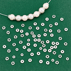 240個3スタイルラックメッキ亜鉛合金ビーズ  長持ちメッキ  テクスチャ  ロンデル  銀  4~5x1.5mm  穴：1.4~1.8mm  80個/スタイル&nbsp;FIND-UN0006-86S