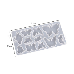 ペンダントシルエットシリコン型  レジン型  UVレジン用  エポキシ樹脂工芸品作り  蝶  ホワイト  151x77x6mm&nbsp;SIMO-PW0002-52C